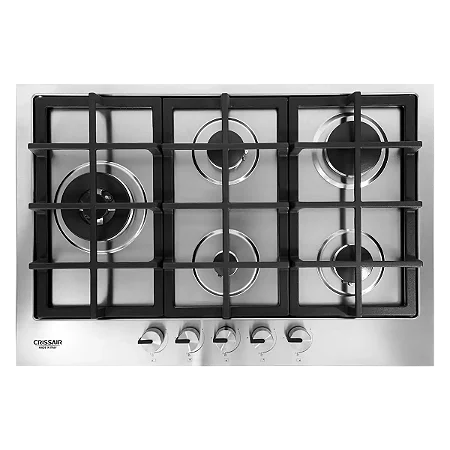 Cooktop a gás 5 queimadores inox 75 cm- Crissair Bivolt