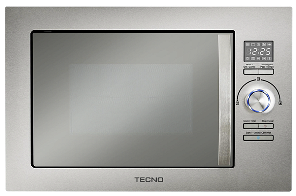 Forno Micro-ondas combinado 60 cm, 7 funções, com 25 litros, grill infravermelho radiante, puxador curvo escovado, Tecno- Original-220V