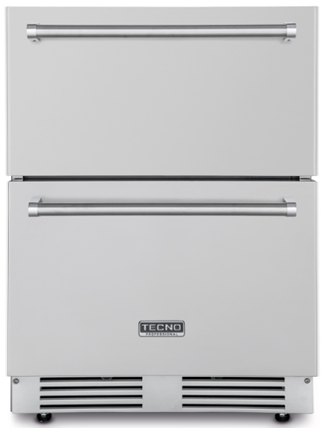 Gaveta Refrigerada 60 cm, de piso e de embutir, com 95 litros, uso externo ou interno, puxadores em latão polido, Tecno Professional -220V