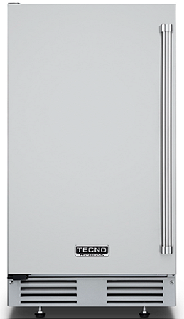 Máquina de Gelo 45 cm, produz 50 Kg/dia, armazena 15 Kg, de piso e de embutir, uso externo ou interno, puxador em inox escovado, Tecno Professional -220V