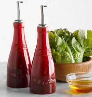 Conjunto Galheteiro Óleo e Vinagre de Cerâmica Vermelho - Le Creuset