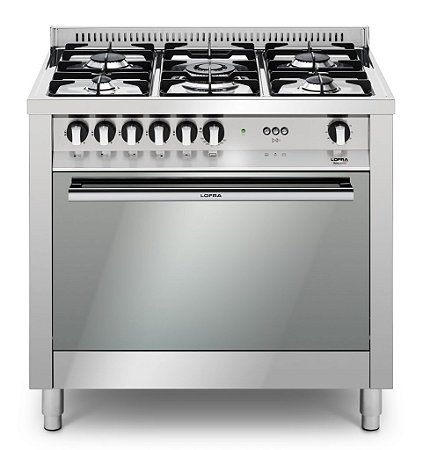 Fogão a gás inox 5 queimadores, 90x60cm, forno a Gás - Lofra