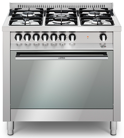 Fogão 90 cm, de piso e de embutir, 5 queimadores a gás, forno elétrico com churrasqueira, Lofra- 220V