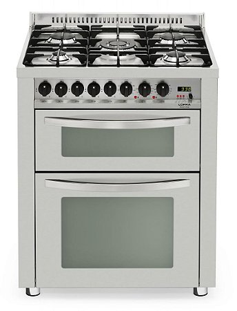 Fogão Lofra Linha Professional 5 Bocas Forno Elétrico Duplo 109 Litros Inox 70cm 220V