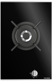 Cooktop a gás dominó 1 queimador, vitroceramica, moldura inox, Dual flame 6000W, Tecno Original-220V