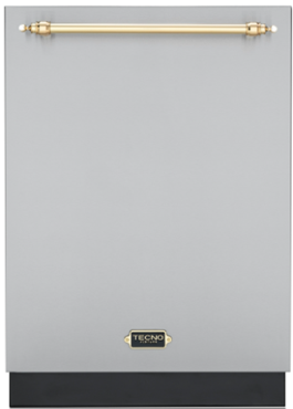 Lava-Louças de Embutir Tecno Vintage, 60 cm, Tall Tub, Porta em Inox, Puxador em Latão Polido, 16 Serviços, 9 Programas, 220V – Casa de Lila