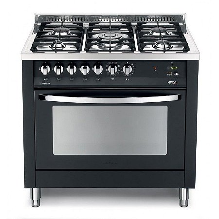 Fogão a gás Rainbow Preto Acetinado 5 queimadores, Turbo forno elétrico - Lofra