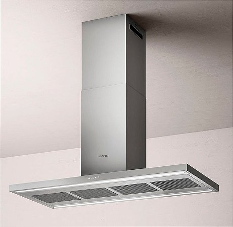 Coifa Ilha, 120 cm, Inox, espessura frame frontal 40 mm (thin), mais silenciosa, iluminação em LED, Tecno Original -220V