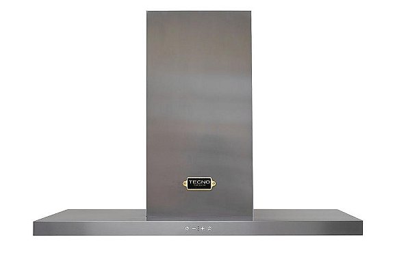 Coifa Parede Vintage, 90 cm, Inox,  de parede, 1.000 m³/h, emblema em latão, painel touch, barra de LED, baixo ruído de 46 dB a 63 dB, Tecno-220V
