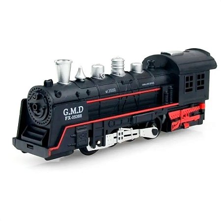 Pista Trem Locomotiva Infantil c/ 2 Vagoes Som e Luz dm Toys