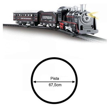 Trem Brinquedo Locomotiva Som E Luz 4 Vagoes