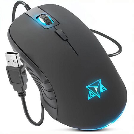 Mouse Gamer Katana Ultraleve Ergonômico Usb Led 6400 Dpi Adamantiun AD100