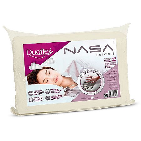 Travesseiro Cervical Viscoelástico Anatômico Nasa Duoflex NN2100
