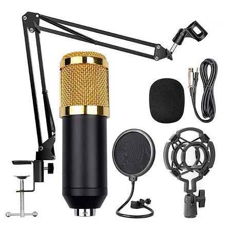 Microfone Kit Condensador Profissional Braço Articulado Knup KP-M0010
