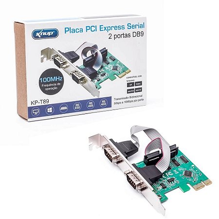 Placa Pci Express Serial 2 Portas Rs232 Rs485 Rs422 Knup KP-T89