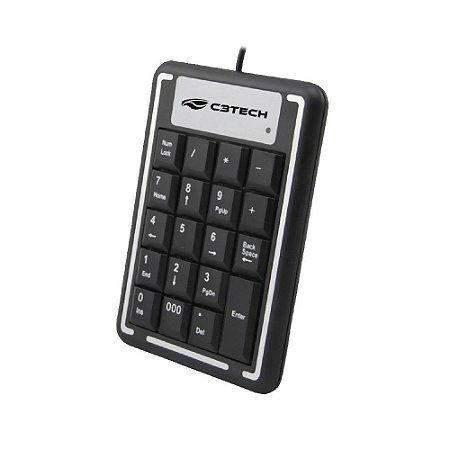 Teclado Numérico Mini Calculadora Usb Com Fio 19 Teclas C3Tech KN-11BK