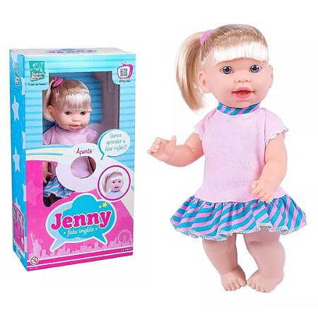 Boneca Jenny Educativa Fala Frases e Ensina Ingles Super Toys 366