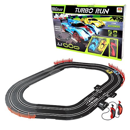 Auto Pista Turbo Run Circuito de Corrida 3 Formatos Dm Toys DMT5891