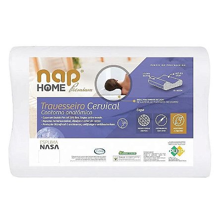 Travesseiro Cervical Nap Home Premium Ortopedico  Anatomico Nasa