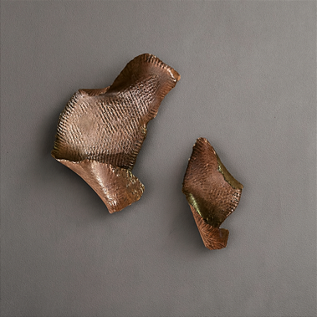 Escultura de parede (ou mesa) CASCA - kit com 2 esculturas - Cerâmica de Alta Temperatura Feito a Mão