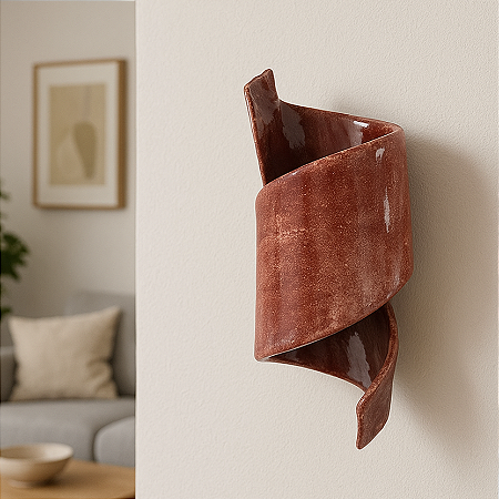 Escultura de parede (ou mesa) ESPIRAL - Cerâmica de Alta Temperatura Feito a Mão