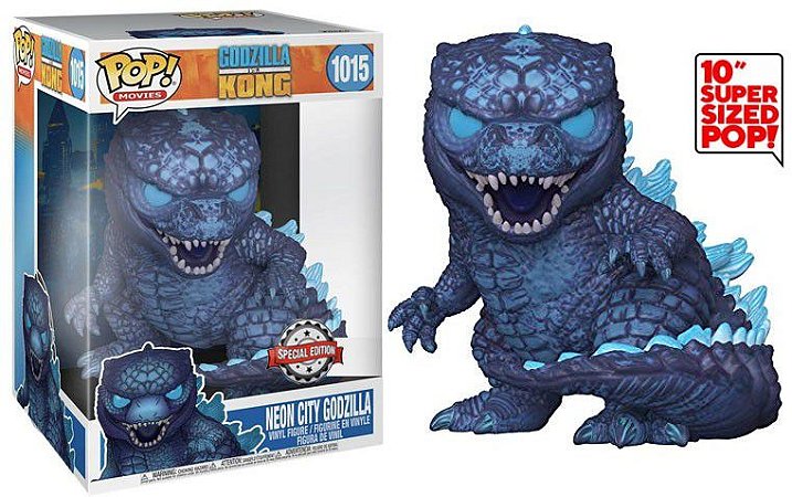 Funko Pop Movies: Kong Vs Godzilla - Neon City Godzilla #1015 10' Super Sized Pop (Special Edition)