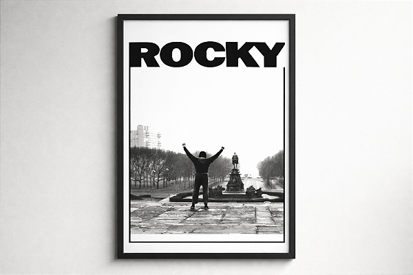 Quadro ROCKY — Poster Clássico Emoldurado Tamanho A3 ( 30 x 42 cm )