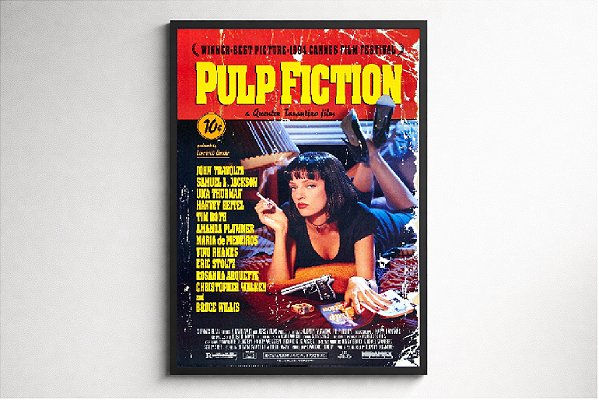 Quadro Pulp Fiction — Poster Emoldurado Tamanho A3 ( 30 x 42 cm )
