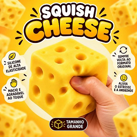 Squish Cheese Queijo Grande Antiestresse Slow Rising 7cm