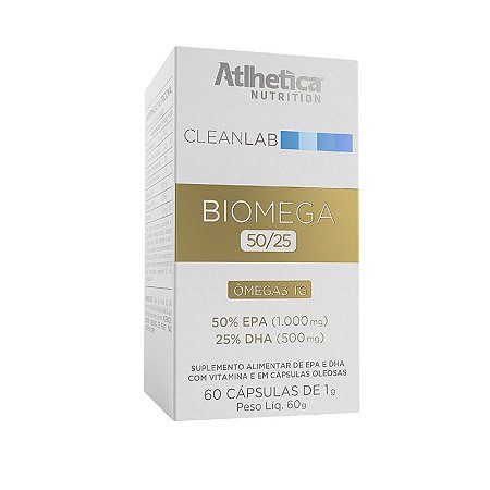 Ômega 3 BIOMEGA 50/25 (60caps) - Atlhetica Nutrition