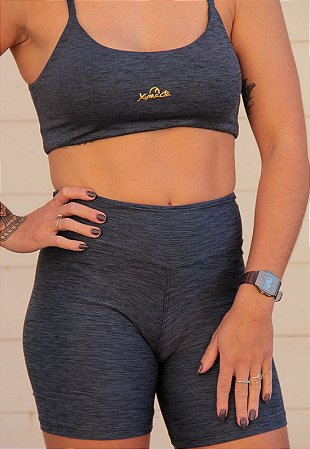 Top Alcinha Kymacta Mescla Azul Marinho