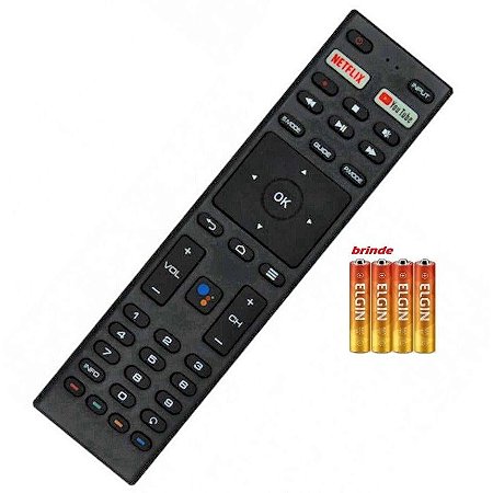 Controle Remoto TV LED JVC LT32MB208 Netflix Youtube +pilhas