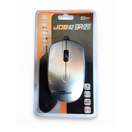 Mouse Óptico C/ Fio P/ Notebook E Pc USB 3.0 /2.0 /1.1 Prata