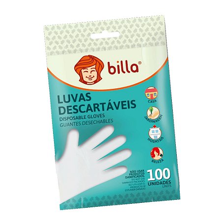 LUVAS DESCARTÁVEIS C/100 UNIDADES - BILLA