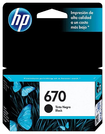 CARTUCHO HP 670 CZ113AB PRETO - 7,5ML