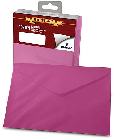 ENVELOPE CARTA 80G 114MMX162MM PINK C/50 UNIDADES - ROMITEC