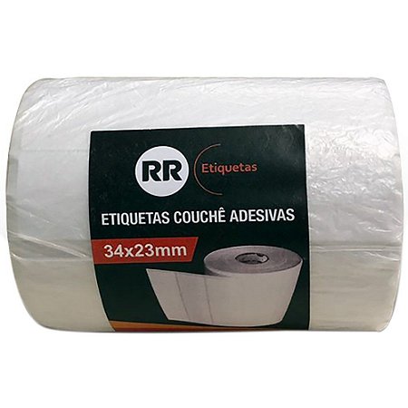 ETIQUETA COUCHÊ ADESIVA 34X23MM C/4320 UNIDADES - RR ETIQUETAS