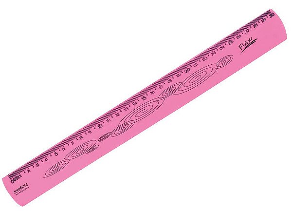 RÉGUA FLEXÍVEL NEON 30CM ROSA - WALEU