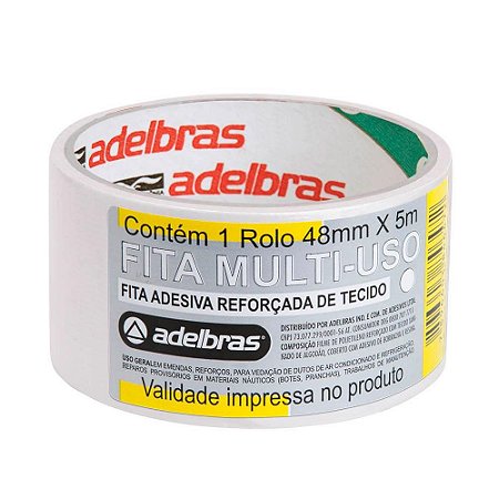 FITA ADESIVA REFORÇADA MULTIUSO "SILVER TAPE" 48MMX5M BRANCA - ADELBRAS