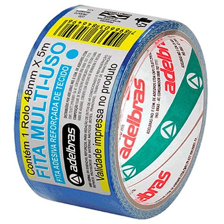 FITA ADESIVA REFORÇADA MULTIUSO "SILVER TAPE" 48MMX5M AZUL - ADELBRAS