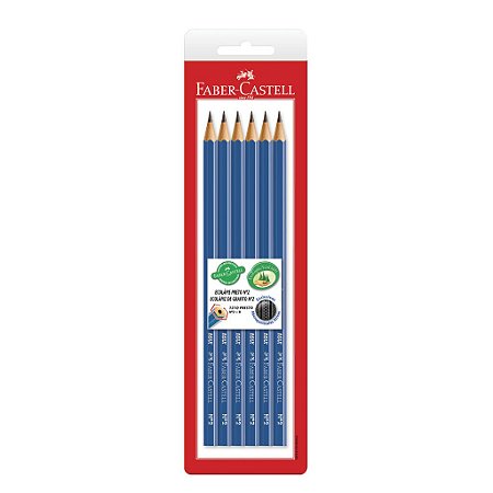 LÁPIS GRAFITE 1210 MAX AZUL SEXTAVADO C/6 UNIDADES - FABER-CASTELL