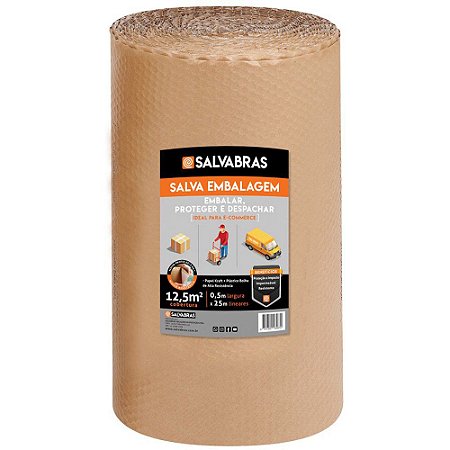 PAPEL KRAFT COM PLÁSTICO BOLHA 0,5MX25M - SALVABRAS