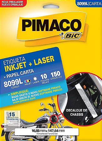 ETIQUETA CARTA 8099L 10 FOLHAS - PIMACO