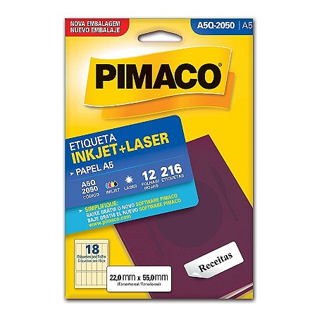 ETIQUETA A5Q-2050 12 FOLHAS - PIMACO