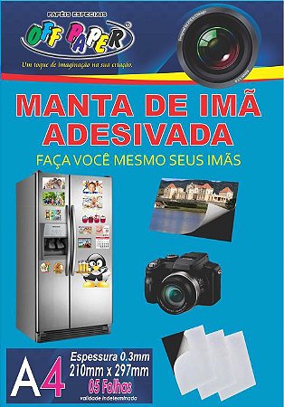 MANTA DE IMÃ ADESIVADA A4 C/5 UNIDADES - OFF PAPER