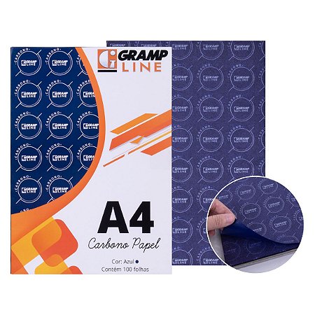 PAPER CARBONO A4 GE-927 AZUL C/100 FLS - GRAMP LINE