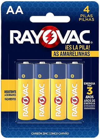 PILHA AS AMARELINHAS AA PEQUENA C/4 UNIDADES - RAYOVAC