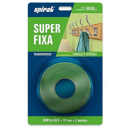 FITA DUPLA FACE TRANSPARENTE SUPER FIXA 19MMX2M - SPIRAL