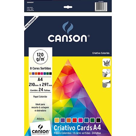 PAPEL CRIATIVO COLORIDO A4 120 G/M² C/24 FLS - CANSON