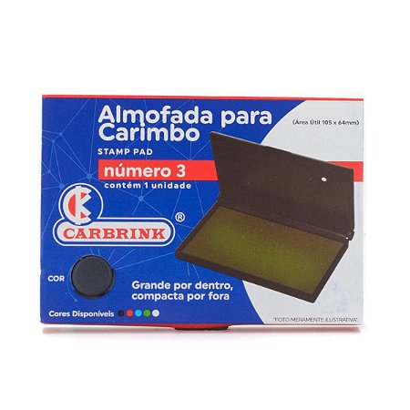 ALMOFADA PARA CARIMBO Nº 3 PRETA - CARBRINK